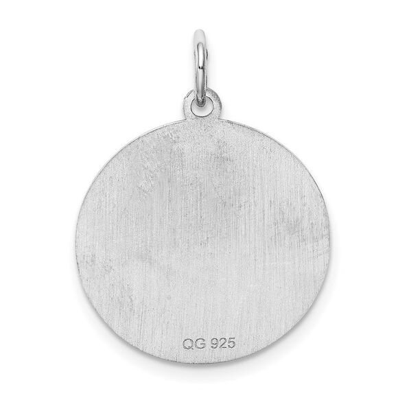 Sterling Silver, Makayla Collection, 20mm Disc Initial P Pendant - Picture 3 of 5